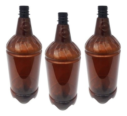 12 Frascos Plástico Âmbar Pet 2l Com Tampa Rosca Lacre Gr2 - Imagem 3