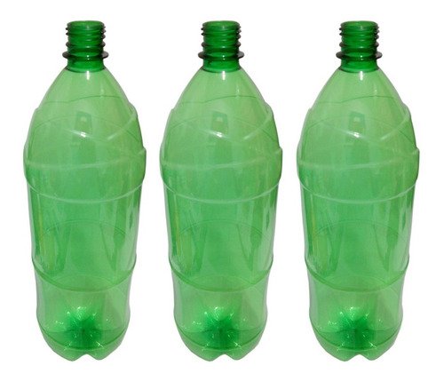 2 Frasco Plástico Verde Pet 2l Com Tampa Rosca 2 Bico Ref - Imagem 3