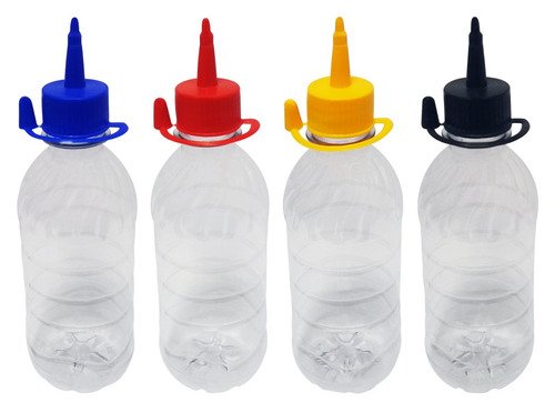 310 Frascos Plástico Cristal Pet 330ml C/ Bico Aplicador Suc