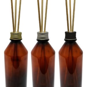 11 Frascos Plástico Âmbar 500ml Tampa Difusor Varetas Cos