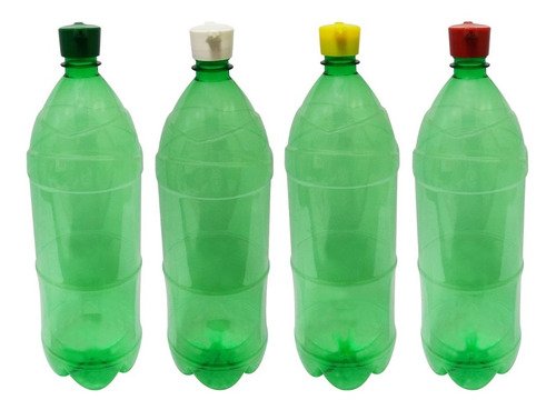 2 Frasco Plástico Verde Pet 2l Com Tampa Rosca 2 Bico Ref - Imagem 2