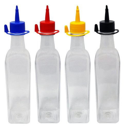 48 Frascos Plástico Cristal Pet 500ml C/ Bico Aplicador Aze