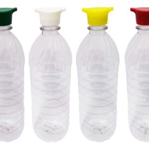 25 Frasco Plástico Cristal Pet De 1l Tampa Rosca 2 Bico Suc