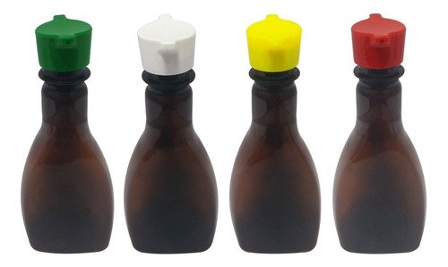26 Frasco Plástico Âmbar Pet 200ml Tampa Rosca 2 Bico Mol - Imagem 2