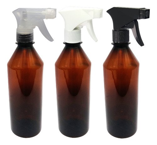 45 Frascos Plásticos Âmbar Pet 500ml Válvula Gatilho Cos