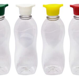 300 Frasco Plástico Cristal Pet 360ml Tampa Rosca 2 Bico Cat