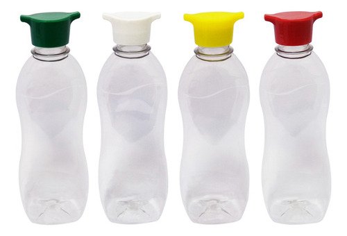 300 Frasco Plástico Cristal Pet 360ml Tampa Rosca 2 Bico Cat