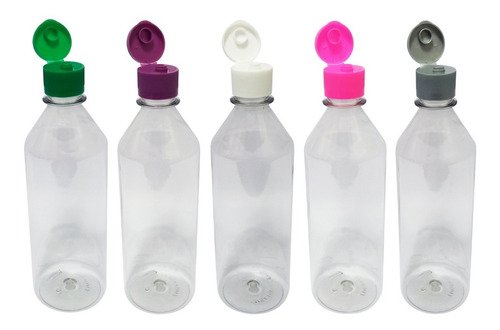 50 Frascos Plástico Cristal Pet 500ml C/ Tampa Fliptop Cos - Imagem 2