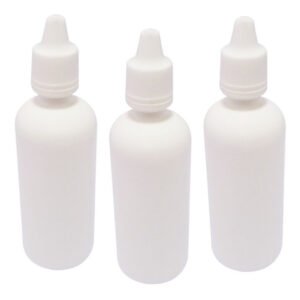 24 Frasco Plástico Branco Pe 60ml C/ Tampa Lacre Gotejador