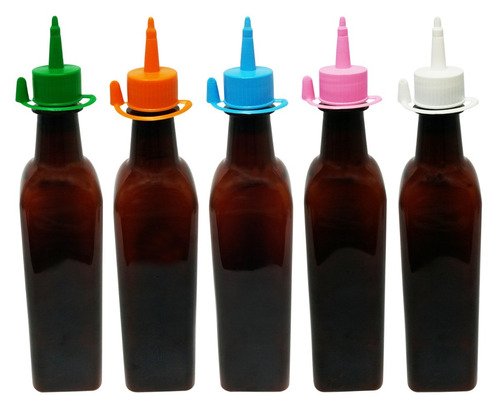 48 Frascos Plástico Âmbar Pet 500ml C/ Bico Aplicador Aze - Imagem 2