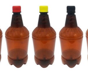 5 Frasco Plástico Âmbar Pet 1l Tampa S Batoque Gr2