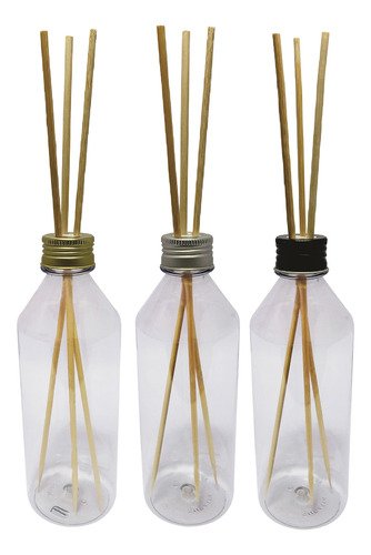 210 Frascos Plástico Cristal 500ml Tampa Difusor Varetas Cos