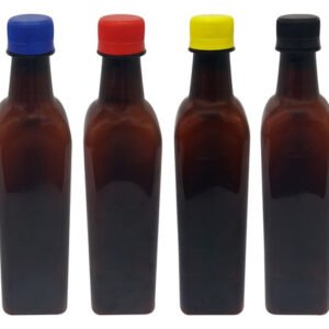 128 Frascos Plástico Âmbar Pet 500ml Tampa Rosca Lacre Aze