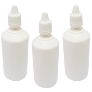 234 Frasco Plástico Branco Pe 100ml C/ Tampa Lacre Gotejador
