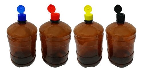 3 Frascos Plástico Âmbar Pet De 2l Com Tampa Fliptop Gro