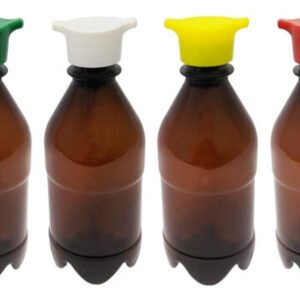 16 Frasco Plástico Âmbar Pet 350ml Tampa Rosca 2 Bico Agu