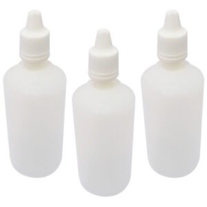 54 Frasco Plástico Incolor Pe 100ml C Tampa Lacre Gotejador