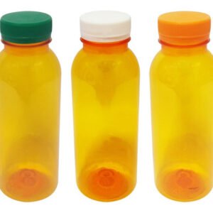 70 Frascos Plástico Laranja Pet 300ml Tampa Rosca Lacre Det