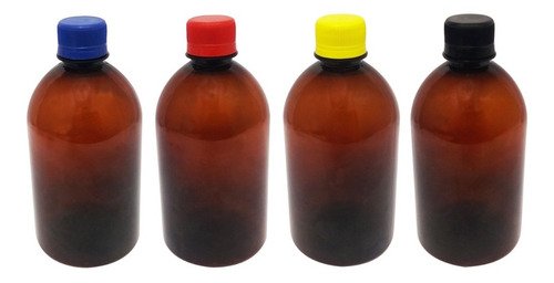 48 Frascos Plástico Âmbar Pet 500ml Tampa Rosca Lacre Sab