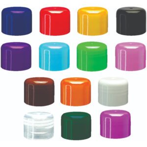 50 Tampas Plásticas Coloridas Abaulada E Batoque Bocal 28