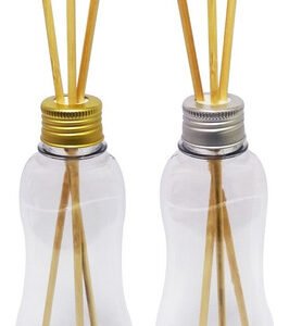 112 Frascos Plástico Cristal 200ml Tampa Difusor Varetas Cat