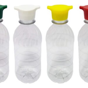 16 Frasco Plástico Cristal Pet 330ml Tampa Rosca 2 Bico Suc