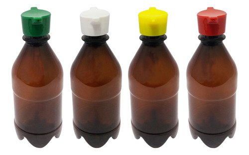 300 Frasco Plástico Âmbar Pet 350ml Tampa Rosca 2 Bico Agu - Imagem 2
