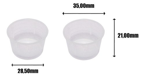 1700 Copos De Medida Dosador Plástico Incolor 10ml Bocal 24 - Imagem 3