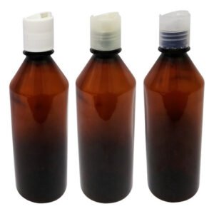108 Frascos Plástico Âmbar Pet 500ml C/ Tampa Disktop Cos