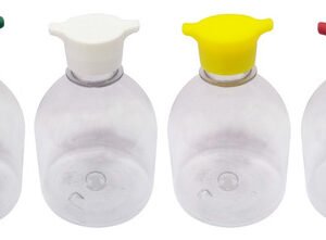 18 Frasco Plástico Cristal Pet 300ml Tampa Rosca 2 Bico Sab