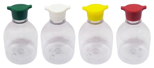 18 Frasco Plástico Cristal Pet 300ml Tampa Rosca 2 Bico Sab