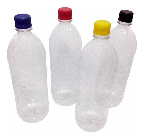 122 Frascos Plástico Cristal Pet De 1l Tampa Rosca Lacre Suc