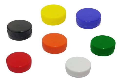 60 Tampas Plásticas Coloridas Rosca Com Lacre Bocal 38