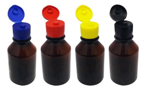 329 Frascos Plásticos Âmbar Pet 150ml C/ Tampa Fliptop Far