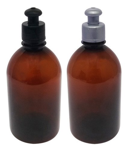 212 Frascos Plástico Âmbar Pet 500ml C/ Tampa Pushpull Sab - Imagem 2