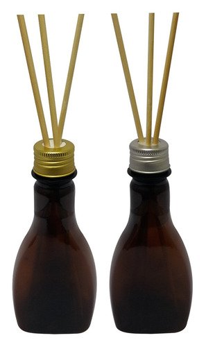 26 Frascos Plástico Âmbar 200ml Tampa Difusor Varetas Mol