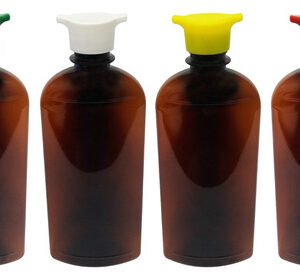 62 Frasco Plástico Âmbar Pet 400ml Tampa Rosca 2 Bico Min