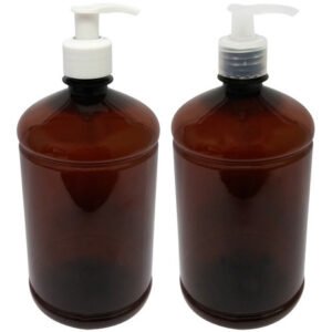 6 Frascos Plásticos Âmbar 1l Válvula Bico De Pato S Sab