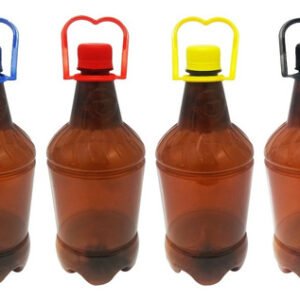 36 Frasco Plástico Âmbar Pet 1,5l Cerveja Tampa Alça Growler