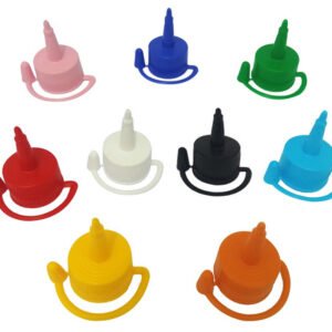 45 Tampas Plásticas Colorida Rosca Bico Aplicador Bocal 28