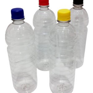 5 Frascos Plástico Cristal Pet 900ml Tampa Rosca Lacre Sho