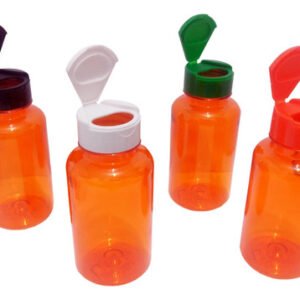 210 Frasco Plástico Laranjado Pet 240ml Tamp Fliptop Cap Sup