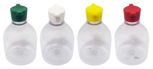 18 Frasco Plástico Cristal Pet 300ml Tampa Rosca 2 Bico Sab - Imagem 2