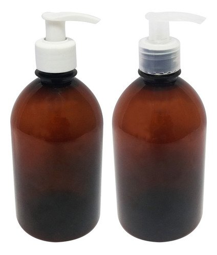 40 Frascos Plástico Âmbar 500ml Válvula Bico Pato S Sab