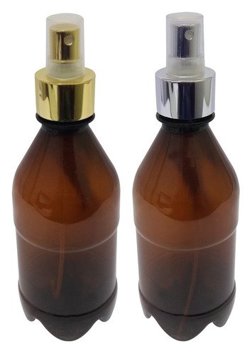 16 Frascos Plásticos Âmbar Pet 350ml Válvula Spray L Agu