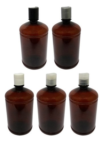 138 Frascos Plástico Âmbar Pet De 1l Com Tampa Disktop Sab - Imagem 3