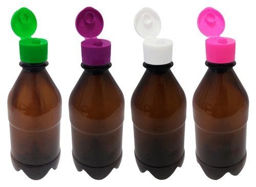 306 Frascos Plástico Âmbar Pet 350ml C/ Tampa Fliptop Agu - Imagem 2