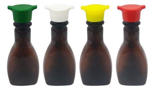 265 Frasco Plástico Âmbar Pet 200ml Tampa Rosca 2 Bico Mol