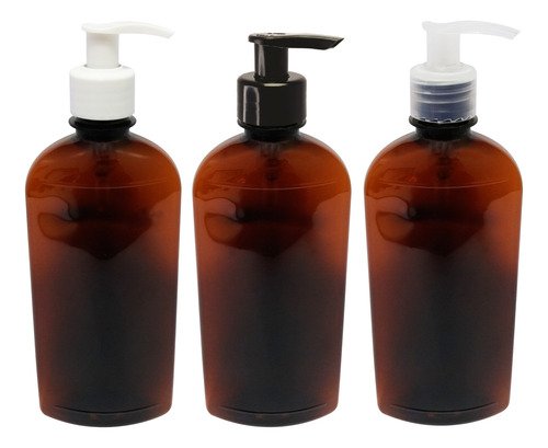 14 Frascos Plástico Âmbar 400ml Válvula Bico Pato S Min