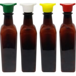 235 Frasco Plástico Âmbar Pet 500ml Tampa Rosca 2 Bico Aze